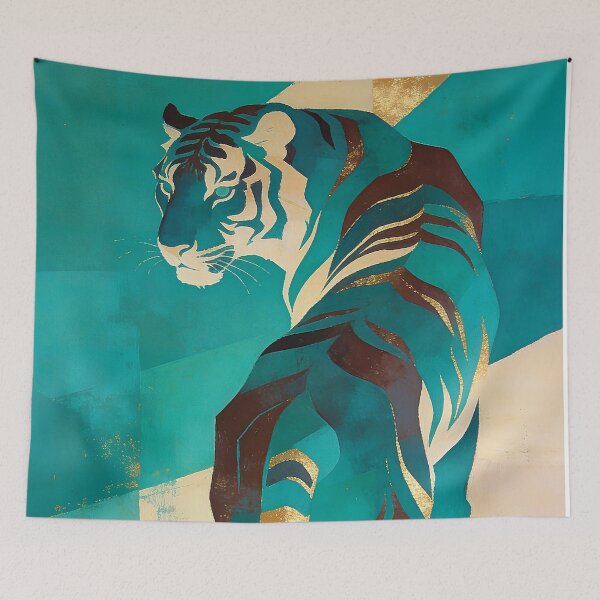 Item preview, Stylized tiger in turquoise designed and sold by paulrommer.