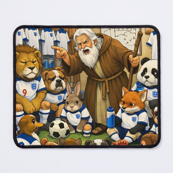 Item preview, Funny Animal Football Team Talk – England Parody Soccer Locker Room Cartoon Design designed and sold by GarnerSupplyCo.