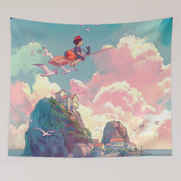 Item preview, Cute kawaii art girl [[kiki's]] go -%[ghiblis]%- flying aways free designed and sold by Wenddys.