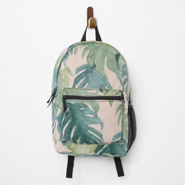 Item preview, tropical watercolor botanical monstera and palm leaves designed and sold by Bloomery Decor.