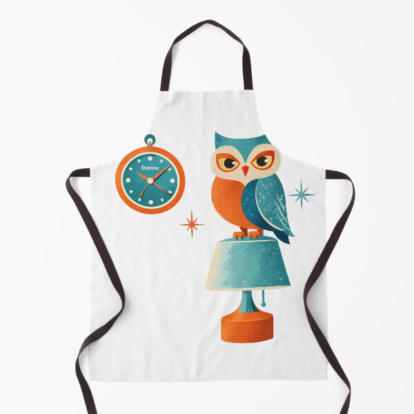 Item preview, Retro Mid-Century Modern Owl with Vintage Clock & Lamp designed and sold by Art-Selling.