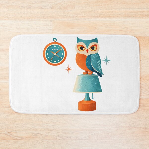 Item preview, Retro Mid-Century Modern Owl with Vintage Clock & Lamp designed and sold by Art-Selling.