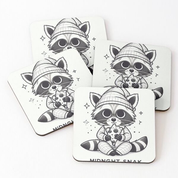 Item preview, Midnight Snack Raccoon – Cute Pajama Pizza Minimalist Design designed and sold by Mitaudesign.