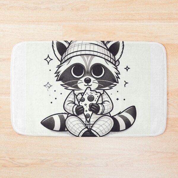 Item preview, Midnight Snack Raccoon – Cute Pajama Pizza Minimalist Design designed and sold by Mitaudesign.