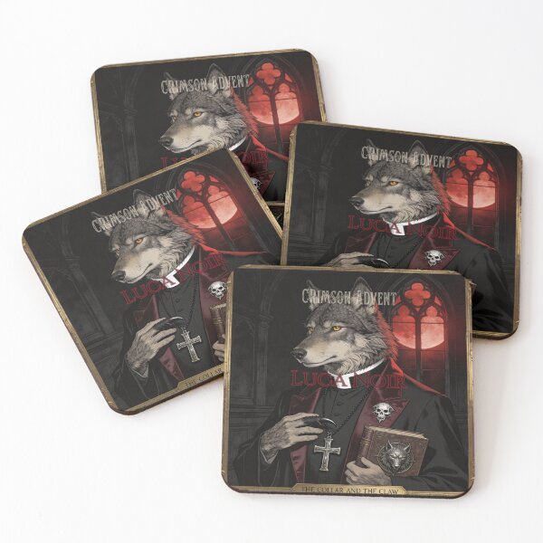 Item preview, The Collar and the Claw — Wolf Priest Portrait Art designed and sold by GeoWhimsy Studio.