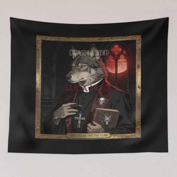 Item preview, The Collar and the Claw — Wolf Priest Portrait Art designed and sold by GeoWhimsy Studio.