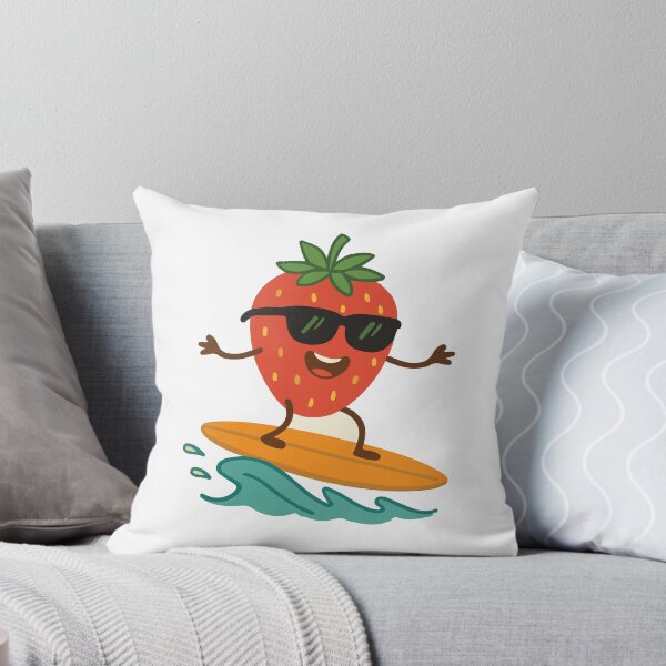 Artikelvorschau, Surfende Erdbeere – Lustiger tropischer Frucht-Cartoon mit Sonnenbrille entworfen und verkauft von DKunic.