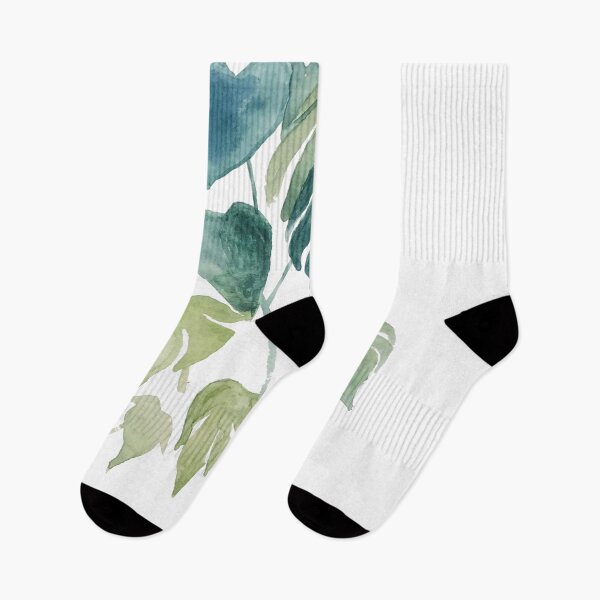 Item preview, Tropical watercolor botanical monstera and palm leaves designed and sold by Bloomery Decor.