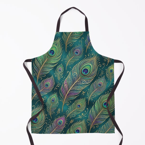 Item preview, Peacock Feather Pattern Seamless | Emerald & Gold Ornamental Design  designed and sold by OpenDreamArts.