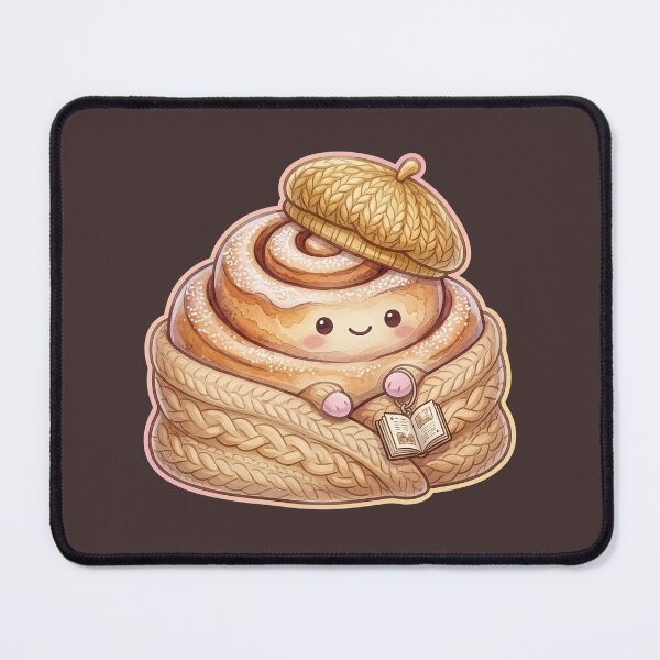 Item preview, Cozy Cinnamon Roll with Book – Sweet Kawaii Bakery Sticker designed and sold by MerchYouSearch.