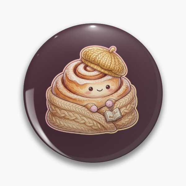 Item preview, Cozy Cinnamon Roll with Book – Sweet Kawaii Bakery Sticker designed and sold by MerchYouSearch.