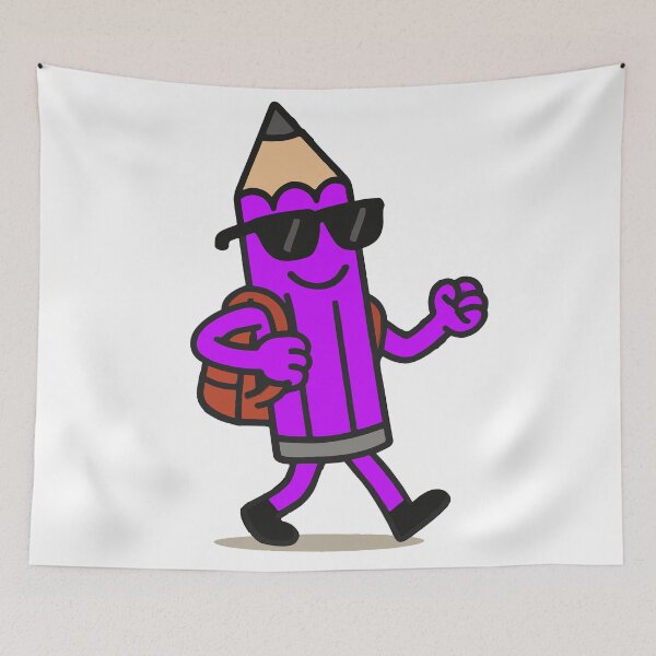 Item preview, Cool Purple Pencil with Sunglasses – Fun Cartoon Stationery designed and sold by DKunic.