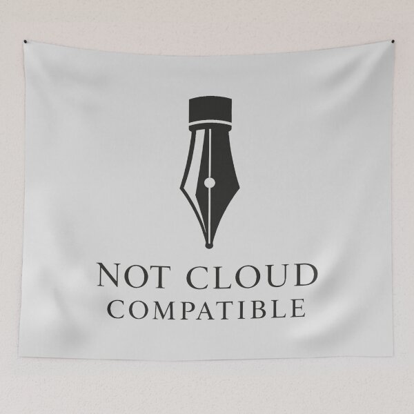 Item preview, Not Cloud Compatible Minimalist Art Writing designed and sold by SplashTastic.