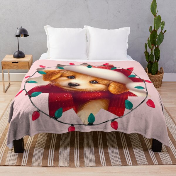 Item preview, Holiday Puppy with Christmas Lights – Festive Cute Art designed and sold by Good Vibes .