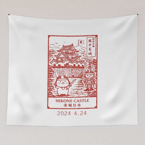 Item preview, Japanese Castle Cat Samurai T-Shirt designed and sold by Matinez Pink.