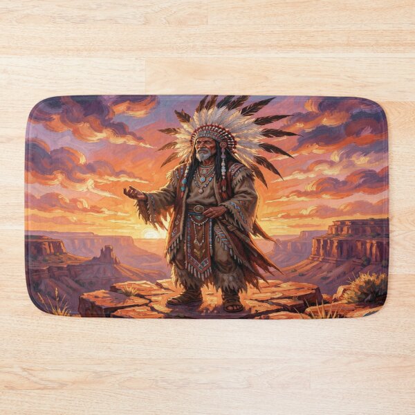 Item preview, Mystic Sunset Shaman Spirit on a Canyon Mesa – Native Energy and Timeless Art designed and sold by FotoworldEdel.