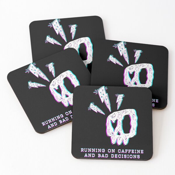 Item preview, Caffeine and Bad Decisions Emo Skeleton Graphic designed and sold by MadeTearfully.