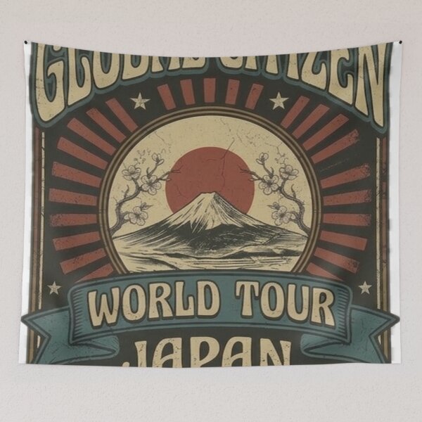 Item preview, Global Citizen World Tour JAPAN Vintage 1974 Rock Shirt Design designed and sold by EARTH PEOPLE.