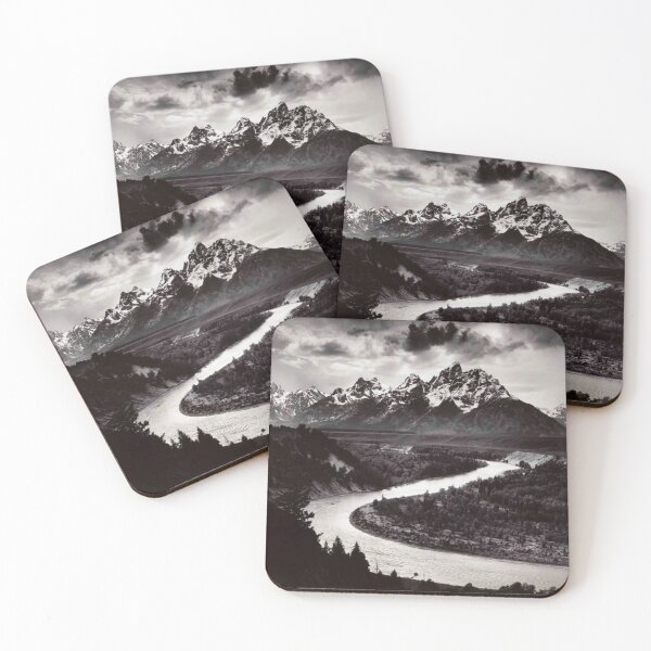 Item preview, The Snake River - Black White Photography Mountain Landscape River Nature Lovers designed and sold by RickE.