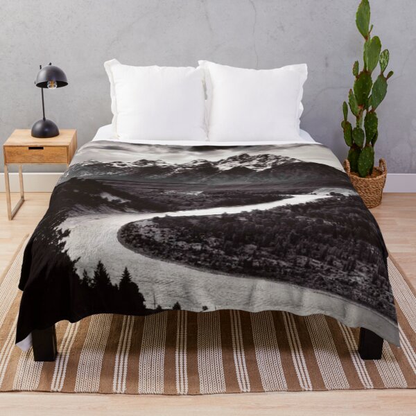 Item preview, The Snake River - Black White Photography Mountain Landscape River Nature Lovers designed and sold by RickE.