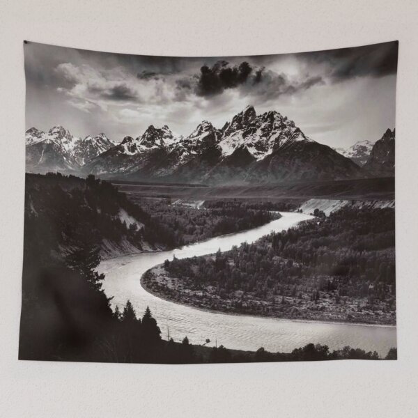 Item preview, The Snake River - Black White Photography Mountain Landscape River Nature Lovers designed and sold by RickE.