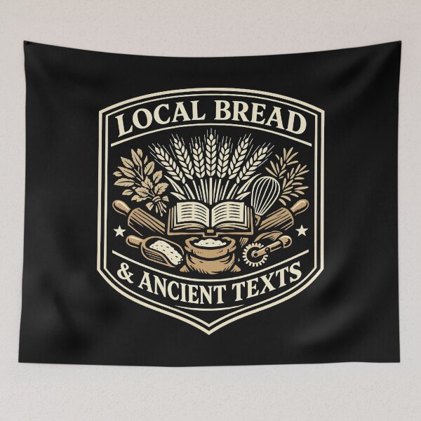 Item preview, Local Bread and Ancient Texts Vintage Emblem Cottagecore designed and sold by SplashTastic.