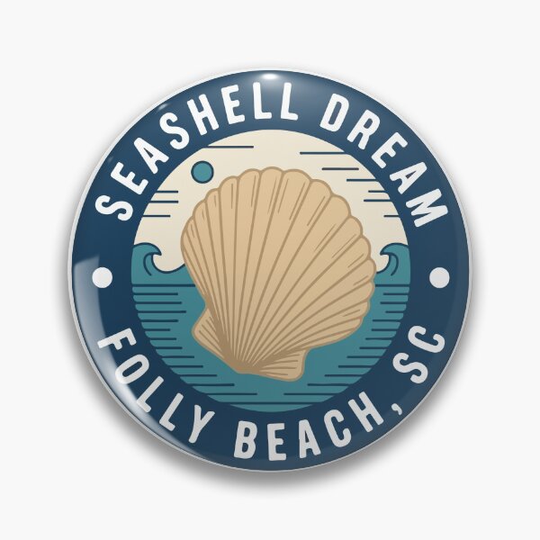 Item preview, Folly Beach SC Seashell Dream Vintage Coastal Illustration designed and sold by PixelWaveBD.