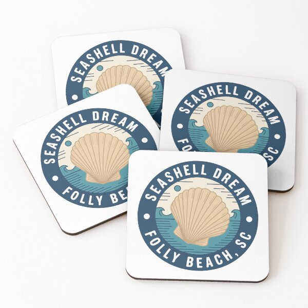 Item preview, Folly Beach SC Seashell Dream Vintage Coastal Illustration designed and sold by PixelWaveBD.