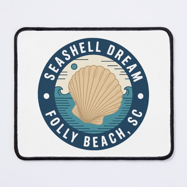 Item preview, Folly Beach SC Seashell Dream Vintage Coastal Illustration designed and sold by PixelWaveBD.