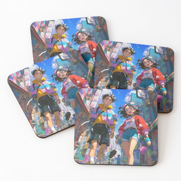 Item preview, “Romantic Pop Anime Couple – Colorful Artwork” designed and sold by PrintsGateWay.