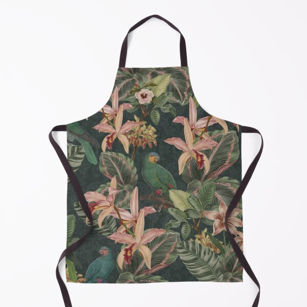 Item preview, Moody Tropical parrot birds jungle foliage designed and sold by Bloomery Decor.