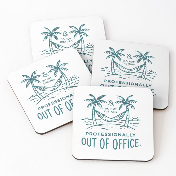 Item preview, Professionally Out of Office – Minimalist Beach Line Art & Slogan T-shirt and stickers  designed and sold by Fashion Lovers Hub.