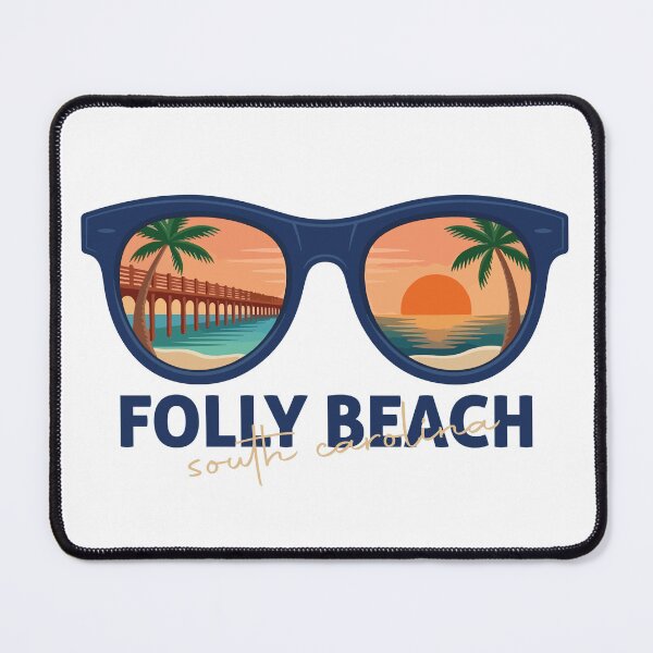 Item preview, Folly Beach South Carolina Sunglasses Sunset Pier Illustration designed and sold by PixelWaveBD.