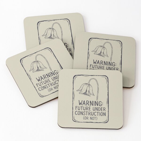 Item preview, Warning Future Under Construction Nihilistic Floral Aesthetic designed and sold by SplashTastic.