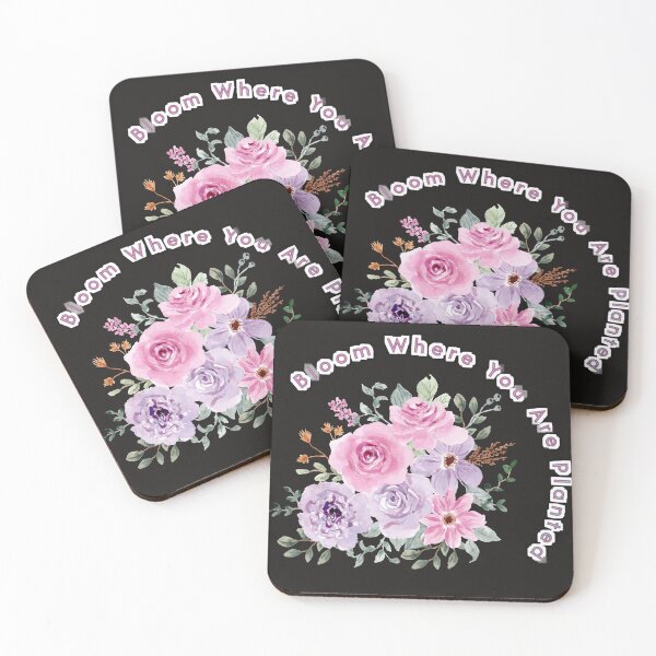 Item preview, Bloom Where You Are Planted Floral Motivational Quote designed and sold by SolutionsArt.