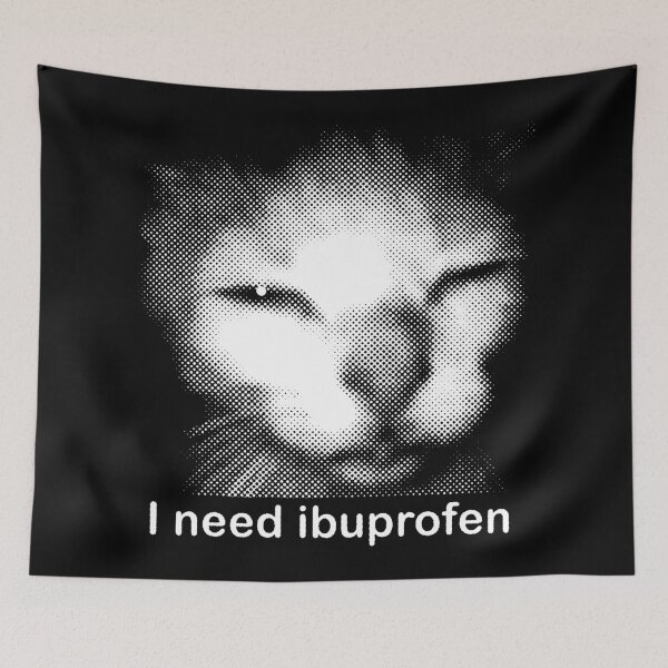 Item preview, I need Ibuprofen Funny Vintage Graphic Cat designed and sold by Twindluzz.