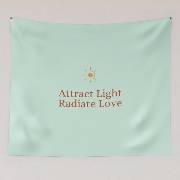 Item preview, Attract Light Radiate Love – Good Vibes Only Minimalist Quote Design designed and sold by CosmicQuietLab.