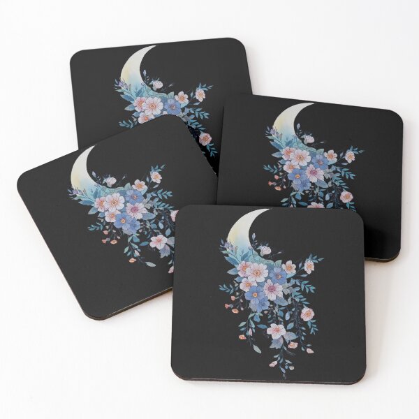 Item preview, Moon and flowers designed and sold by uunaa.