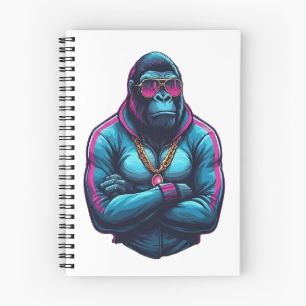 Item preview, Synthwave Gorilla - Isolated Retro Boss designed and sold by RetroRascalStudio.