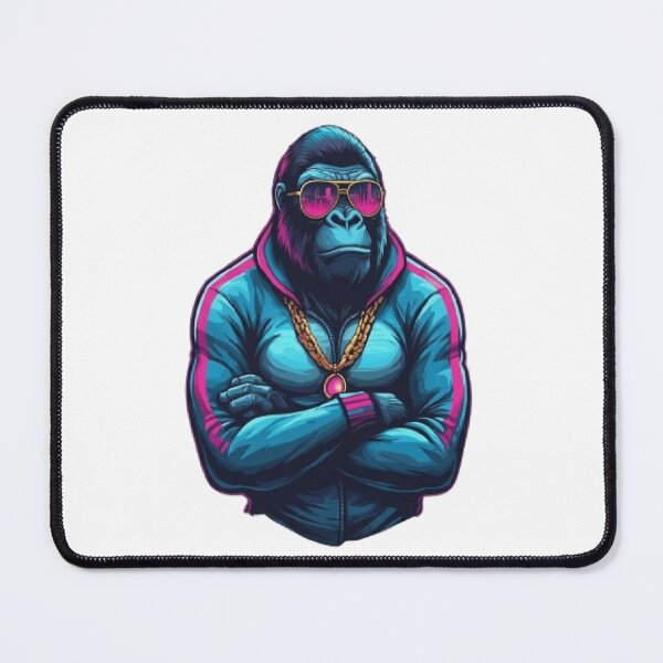 Item preview, Synthwave Gorilla - Isolated Retro Boss designed and sold by RetroRascalStudio.