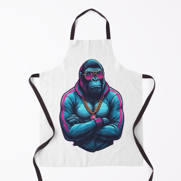 Item preview, Synthwave Gorilla - Isolated Retro Boss designed and sold by RetroRascalStudio.
