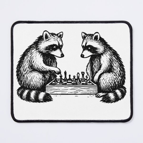 Item preview, Raccoons Playing Chess Cute Illustration designed and sold by HavuNordicShop.