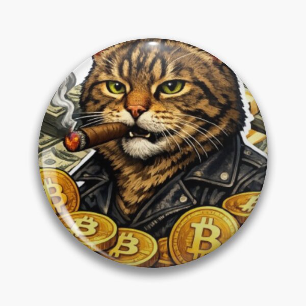 Item preview, Bitcoin Boss Cat – Rich Crypto Kitty Smoking Cigar designed and sold by Busdriverstore.
