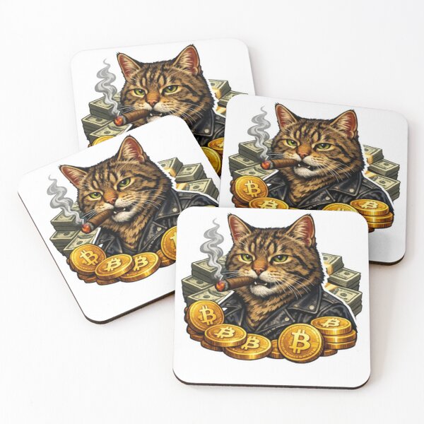 Item preview, Bitcoin Boss Cat – Rich Crypto Kitty Smoking Cigar designed and sold by Busdriverstore.