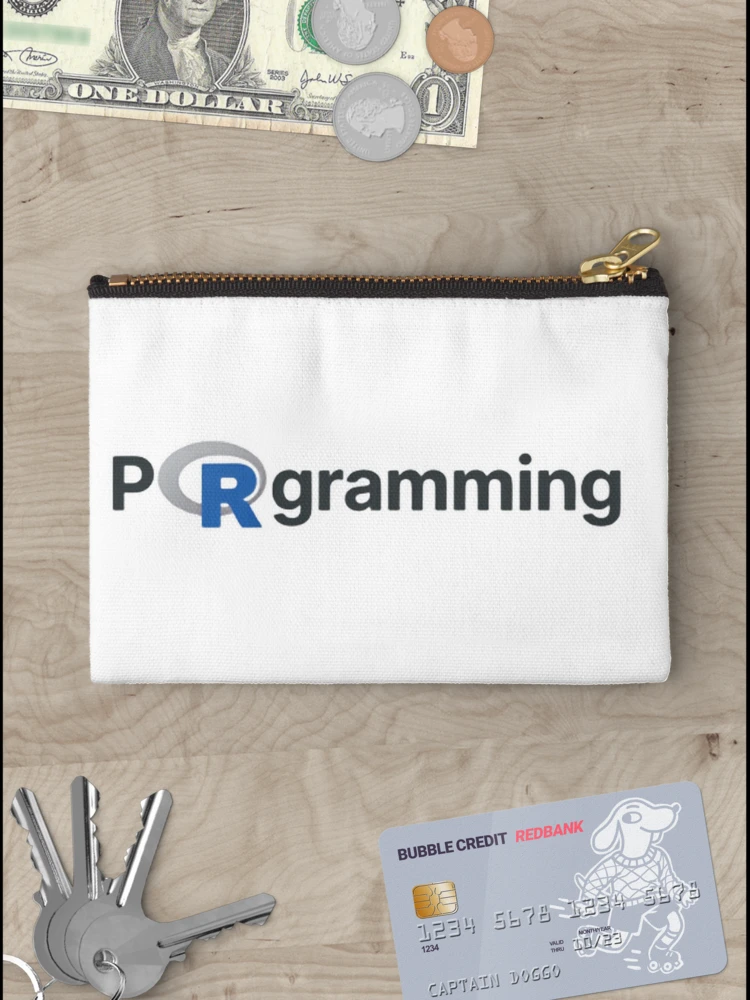 Thumbnail 3 of 4, Zipper Pouch, R Language Programmer Developer Coding Data Science designed and sold by SkeletonsDanger.