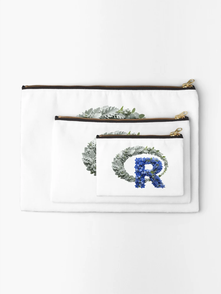 Thumbnail 2 of 4, Zipper Pouch, Flowers R Programming Developer Statistics Coding Data Science designed and sold by SkeletonsDanger.