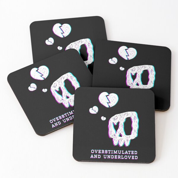 Item preview, Overstimulated Underloved Emo Skull Aesthetic Graphic designed and sold by MadeTearfully.