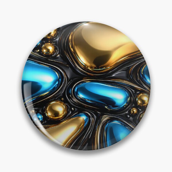 Item preview, Luxury Blue and Gold Liquid Metal Abstract Design designed and sold by Kaleidoscope Print.