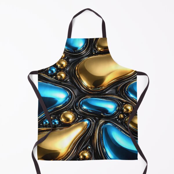 Item preview, Luxury Blue and Gold Liquid Metal Abstract Design designed and sold by Kaleidoscope Print.