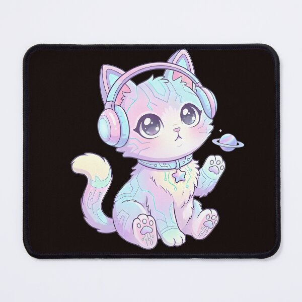 Item preview, Kawaii Cyber Cat - Pastel Neon Space Kitten designed and sold by WalterAdd.